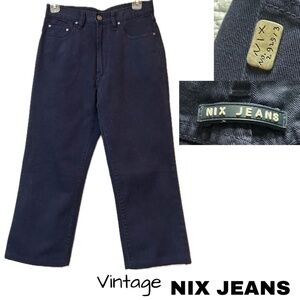Rare Find! Vintage NWT Korean Brand Nix Jeans Navy Cropped Denim Jeans Size 28